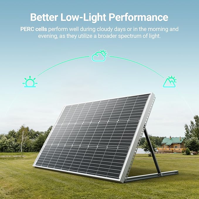 HQST Bifacial 200 Watt 12V Solar Panel, 9BB Monocrystalline Solar Panel High Efficiency Module PV