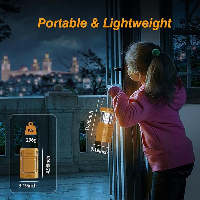 3000mAh Large Capacity Hand Crank Solar Camping Lantern, Portable Ultra Bright LED Torch, 23-26