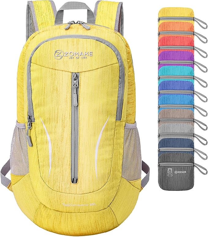 ZOMAKE 25L Ultra Lightweight Packable Backpack, Foldable Hiking Backpacks Water Resistant Small