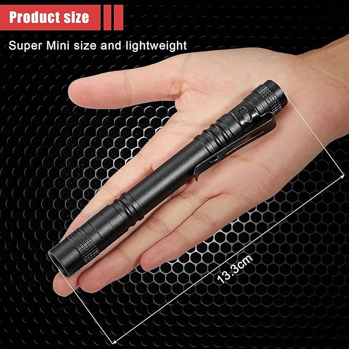 Honoson 6 Pieces UV Black Light Flashlight Small Blacklight Flashlights Pen Lights for Leak, Pet