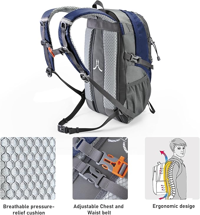 N NEVO RHINO Hiking Backpack 20L Water Resistant Outdoor Day Pack,Lightweight Travel Small Backpack