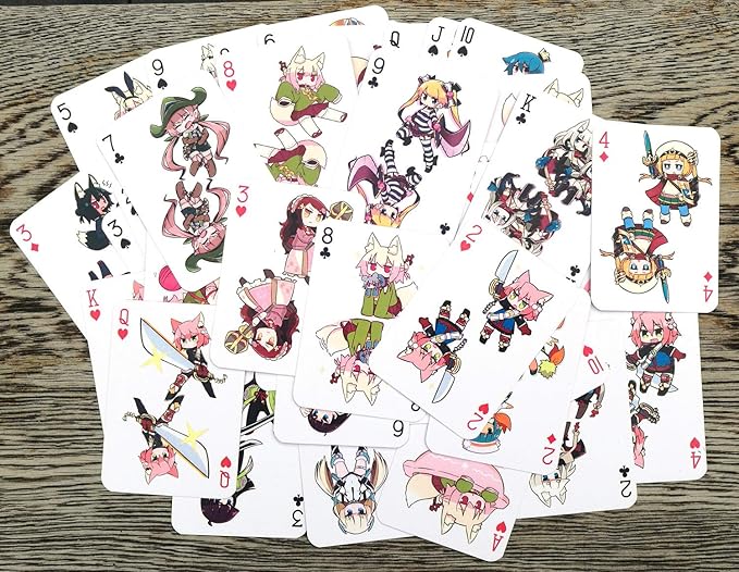 Anime Playing Cards # Poker Deck 54 Cards All Different # NAGA U Kawaii Anime Chibi Cute Manga