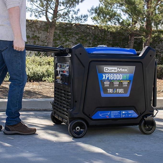 DuroMax XP16000iHT 16,000-Watt Tri Fuel Portable Digital Inverter Generator - Gas, Propane &