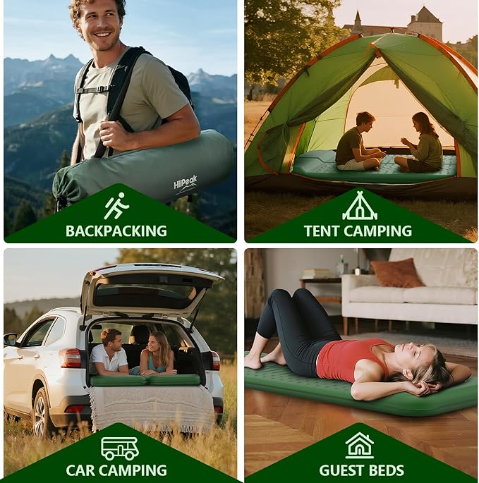 HiiPeak Memory Sleeping Pad, Compact Thick Foam Sleeping Mats with Pillow, 9.5 R-Value Insulated