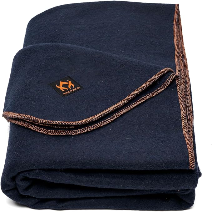 Arcturus Military Wool Blanket - Warm, Thick, Washable - Great for Outdoors, Camping, Stadium