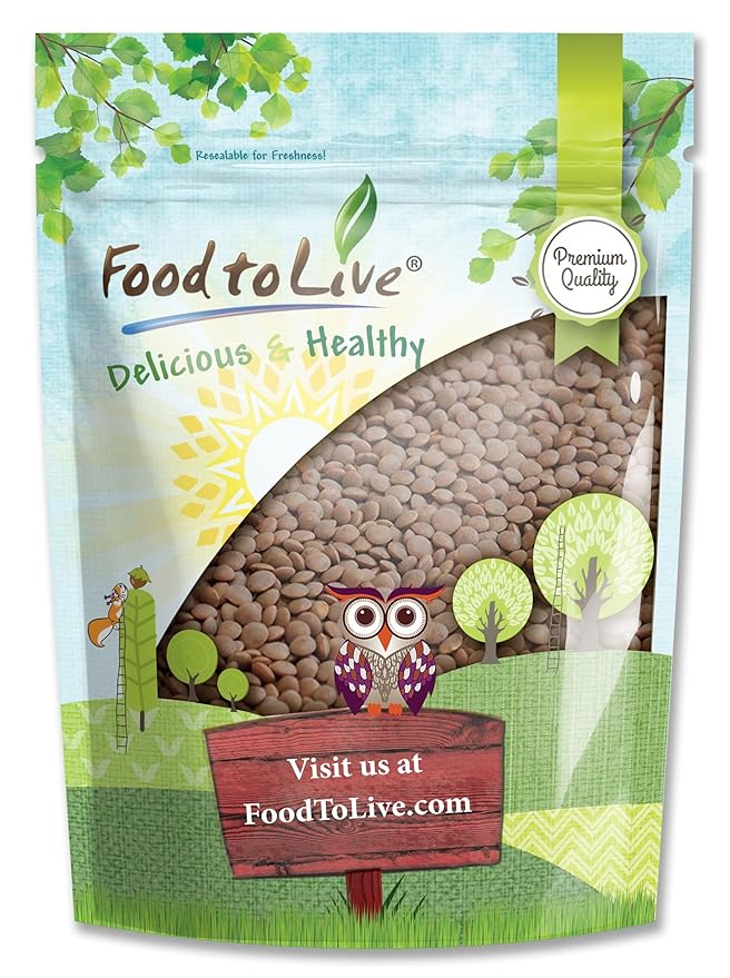 Food to Live - Whole Red Lentils, 2.5 Pounds ??Dry Raw Lentils, Sproutable, Vegan, Kosher, Bulk.