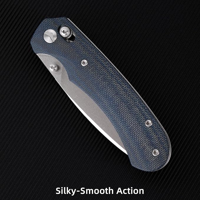 Folding Knife,Pocket Knife,3.31??154CM Blade,Erogonomic Canvas Micarta Handle,Survival Camping