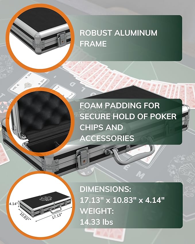 Bullets Poker Set ??Complete Chip Set with Case, Playing Cards, Dices, and Travel Case