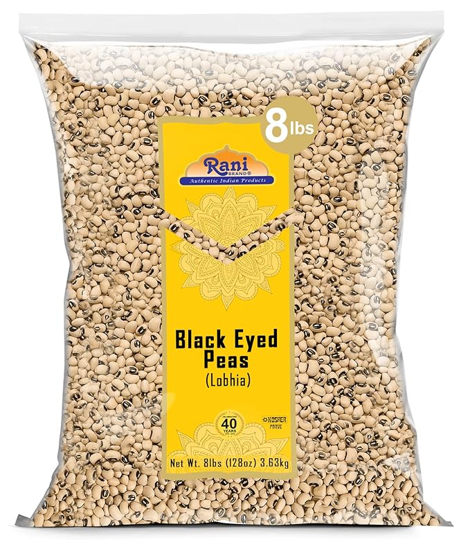 Rani Black Eyed Peas, Dried Cowpeas (Lobhia) 128oz (8lbs) 3.63kg Bulk ~ All Natural | Vegan |