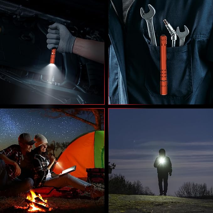 FORTO Rechargeable Pen Light Flashlight, 400 Lumens Small Pocket Flashlight with Clip, IP67