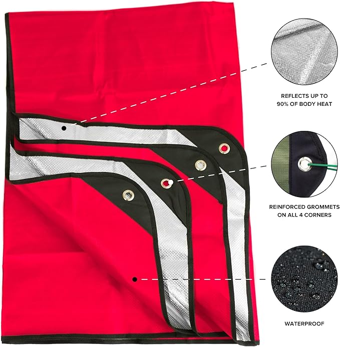 Arcturus Insulated Tarp, Reusable Heavy Duty Thermal Survival Blanket ??60x82in, Reflects 90% Body