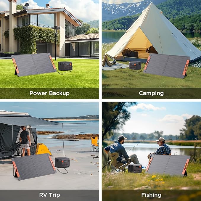 100 Watt Portable Solar Panel with Solar Angle Guide,Camper Essentials,20V Foldable Solar Charger