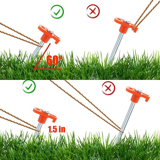 Yesland 20 Pack Tent Stake Heavy Duty, 10 Inch Non-Rust Metal Tent Pegs Ground Yard Stake Tent