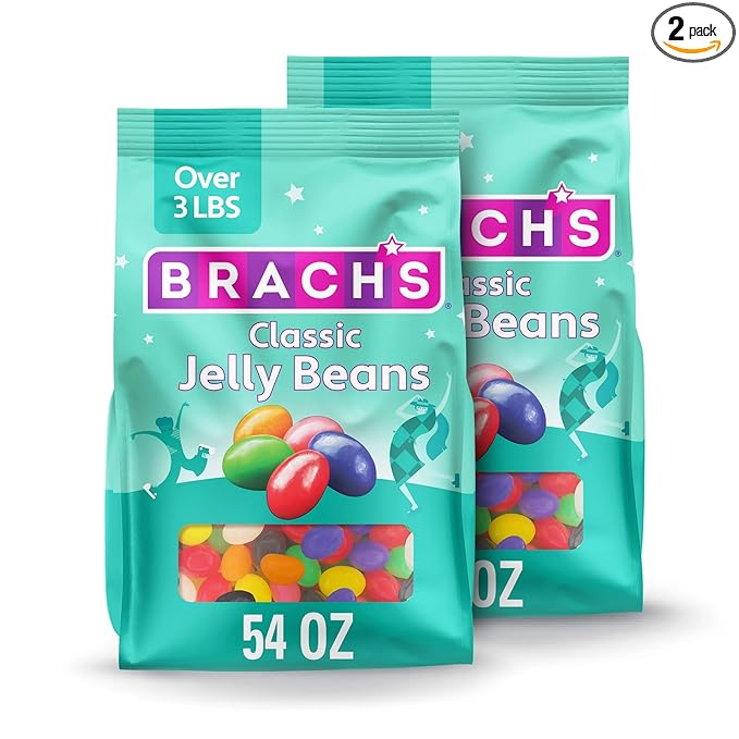 Brach's Classic Jelly Beans, Candy, Assorted Flavors, Bulk Bag, 54 oz (2 ct)