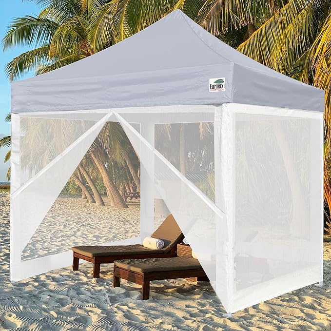 Eurmax USA 10'x10' Pop-up Canopy Tent Commercial Instant Canopies with 4 Removable Zipper End