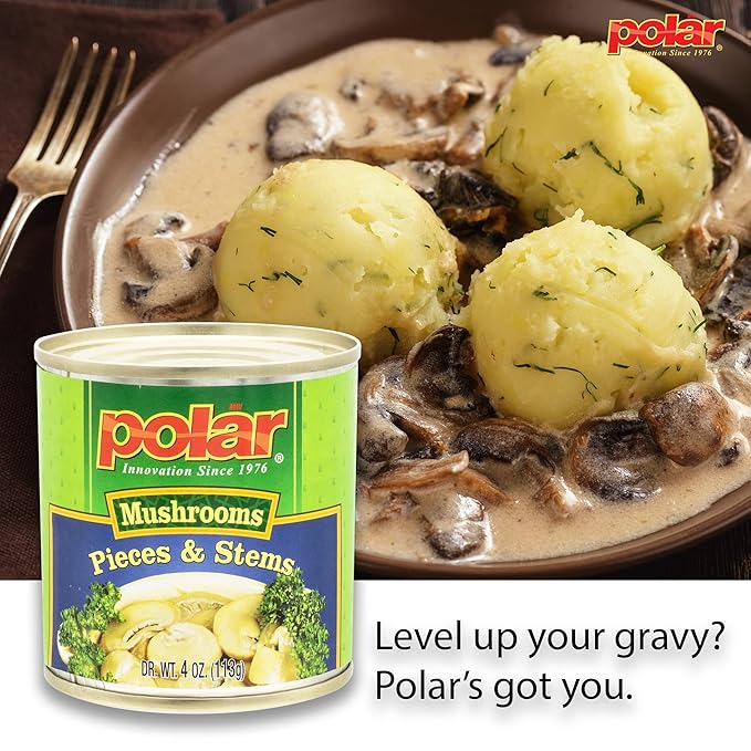 MW Polar Mushrooms, Pieces & Stems, 4 oz (Pack of 2), Great for Grilled, Sauteed, Soup, Chowder