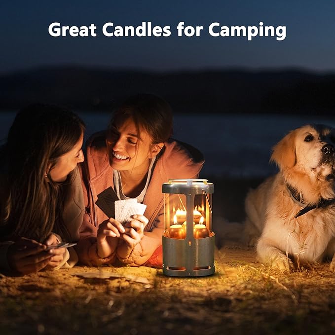 15-Hour Natural Beeswax Candles Compatible with Candle Lanterns - Smokeless Clean Long Lasting