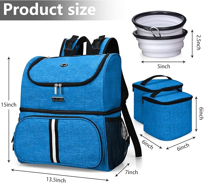 BAGLHER Pet Travel Bag, Double-Layer Pet Supplies Backpack (for All Pet Travel Supplies), Pet