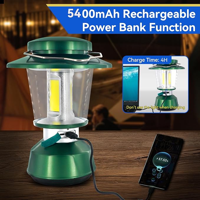 Durapower Rechargeable Camping Lantern,2800 Lumen Super Bright LED Camping Lantern, 5400 mAh Power