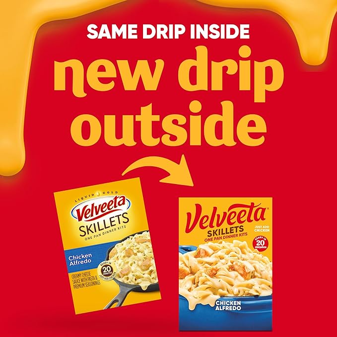 Velveeta Skillets Chicken Alfredo One Pan Dinner Kit, 12.5 oz Box