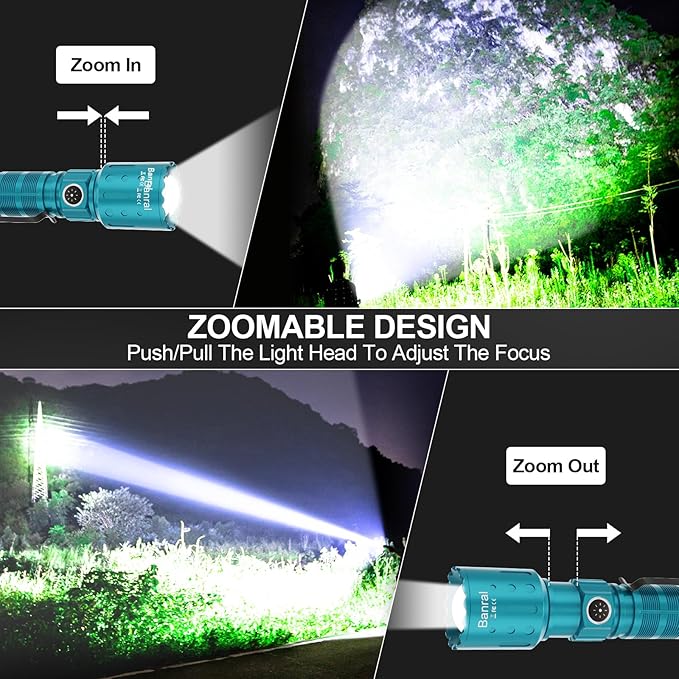 Flashlights High Lumens Rechargeable, Super Bright Long Range Small Powerful Flashlight, 6 Modes