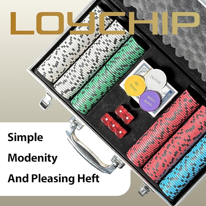 Poker Set 300-pcs with Aluminum Carrying Case & 11.5g Professional Weight Chips 2 Decks Plus 5