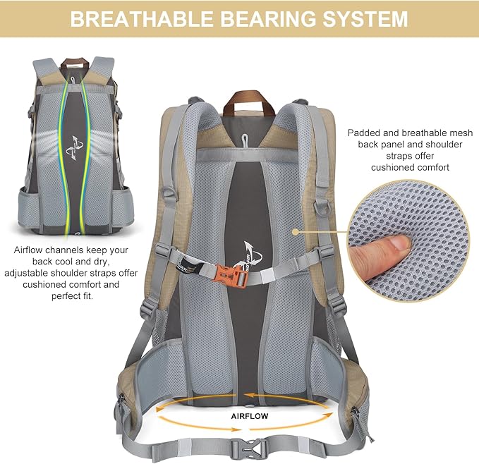 MOUNTAINTOP 25L/40L Hiking Backpack,Lightweight Travel Backpack for Men Women Outdoor Backpacking