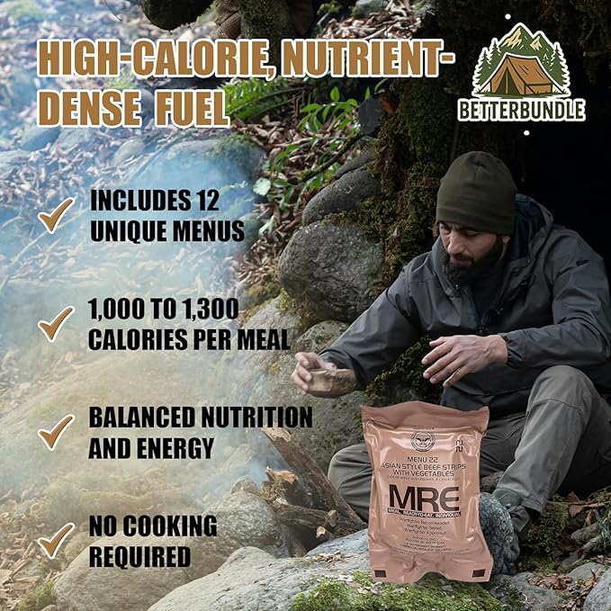 MRE, U.S. MRE Meals, Emergency Supplies, Emergency Food Supply, Survival Food, Freeze Dried Food w/