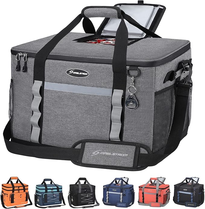 Maelstrom Collapsible Soft Cooler Bag, 24/30/60/75 Cans Beach Cooler, Ice Chest, Leakproof &