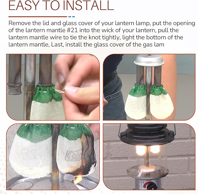 String Tie Lantern Mantles for Coleman Lanterns Fueled Lighting Outdoor Camping Accessories(10 Pcs)