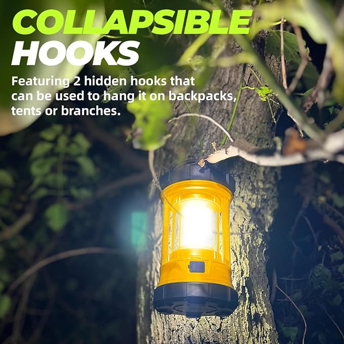 Camping Lantern 3000LM, LED Lanterns for Power Outages with 4400mAh Phone Charger, Impact-Resistant