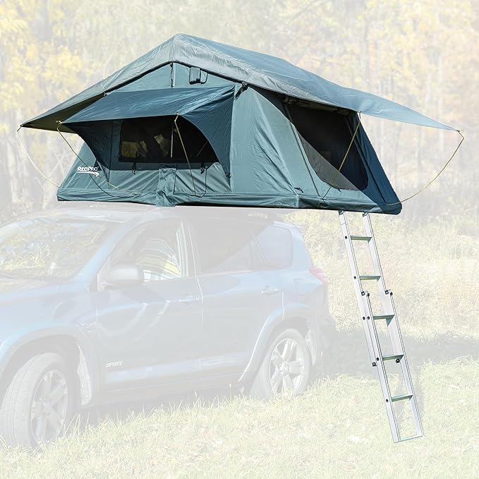 RecPro Soft Rooftop Tent with Mattress Pad | Extendable Ladder | Ventilation & Airflow | Weather
