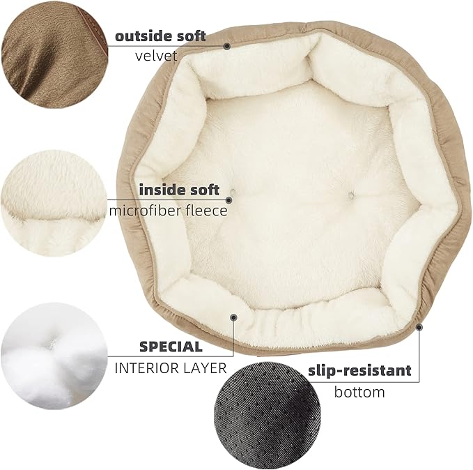 Asvin Medium Dog Bed for Medium Dogs, Cat Beds for Indoor Cats, Pet Bed for Puppy and Kitty, Extra