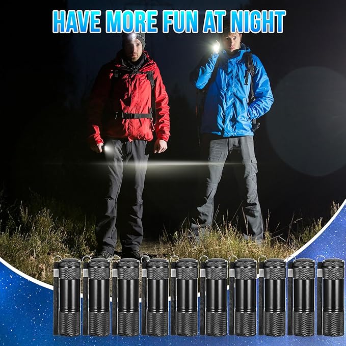 VIHOSE 100 Pcs Mini Flashlights Bulk, Bright Flashlights Set, Aluminum LED Handheld Torches for