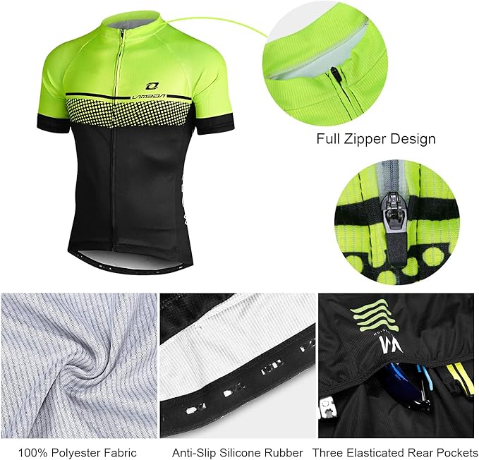 LAMEDA Men's Cycling Jersey Breathable Lightweight Bike Jersey Short Sleeve Quick Dry Moisture