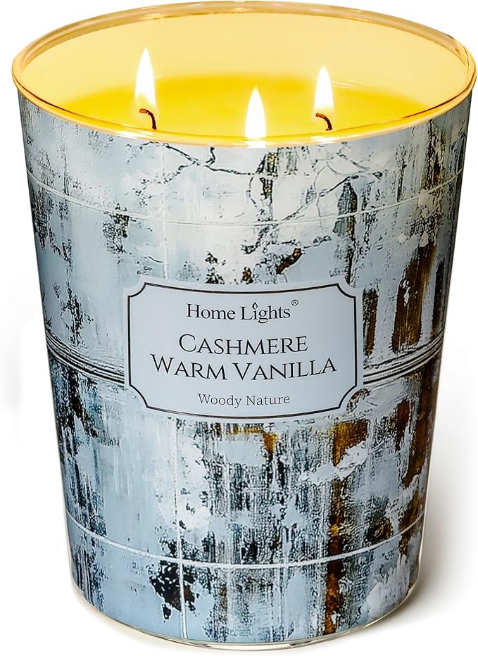 HomeLights Scented Candles for Women & Men, 34oz Candle Jars Aromatherapy 3-Wick Candle, Ideal for
