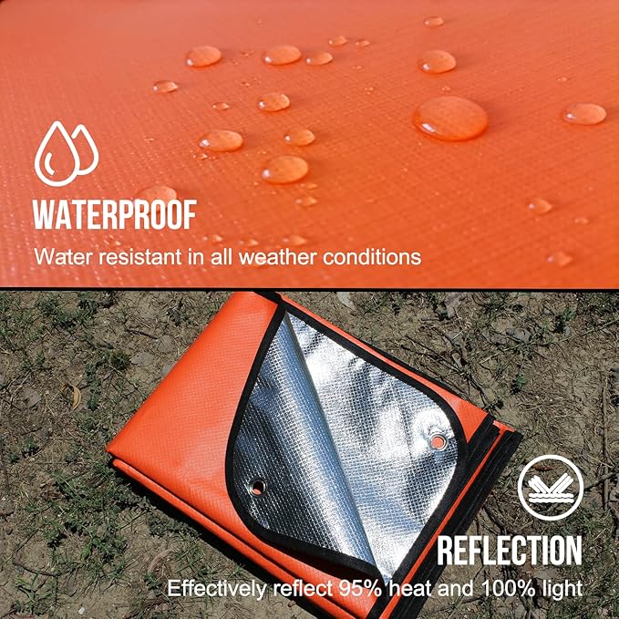 LYN Heavy Duty Emergency Blanket Survival Gear Waterproof Insulated Blanket Emergency Tarp for