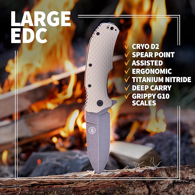 Off-Grid Knives - Rapid Fire Stinger, Assisted Spear Point Blade, Hard Use Build, Tactical, Camping