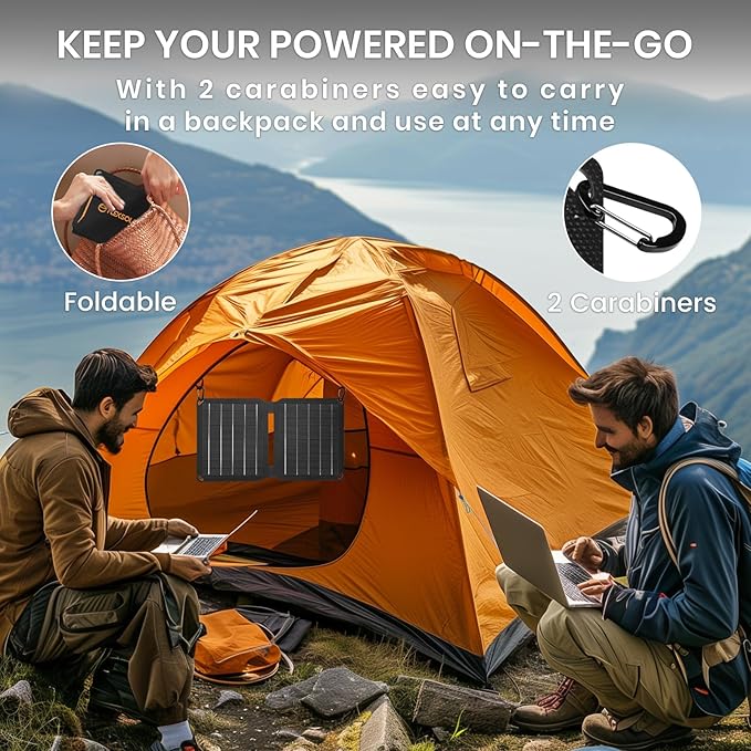 10W Solar Panels Portable (5V 2A Max),Foldable Solar Charger with USB-A Port for Cell
