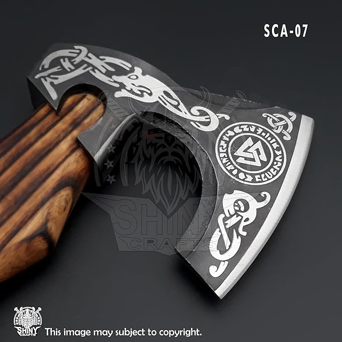 SHINY CRAFTS-Axes Handmade Viking Axe Hatchet Norse Axe-Custom Handmade Carbon Steel Axe Birthday