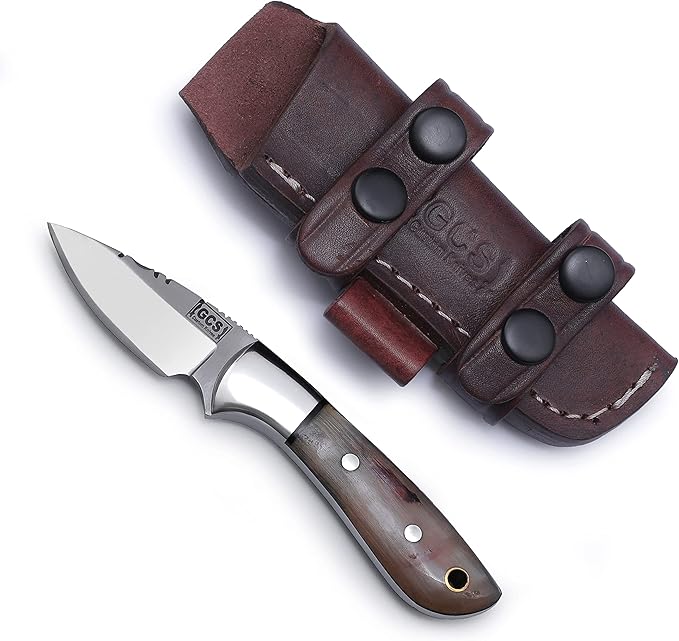 GCS Handmade D2 Tool Steel Tactical knife Hunting Knife CampKnife with leather sheath Full tang
