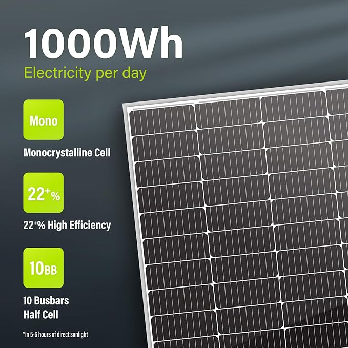 Newpowa 10BB 200W 24V Monocrystalline 200 Watt 24Volt Solar Panel Designed for 24V Charge System