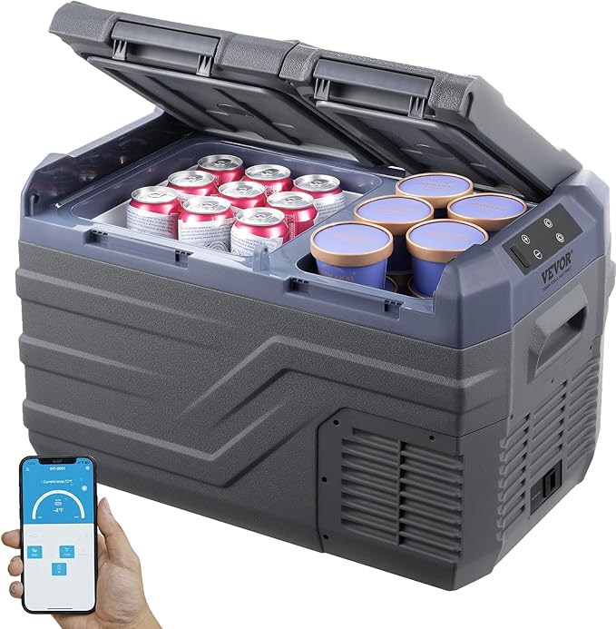 VEVOR NLS35, 12 Volt Car Refrigerator Fridge, 25Liter(26.4qt) Dual Zone Portable Freezer, -4℉-68℉