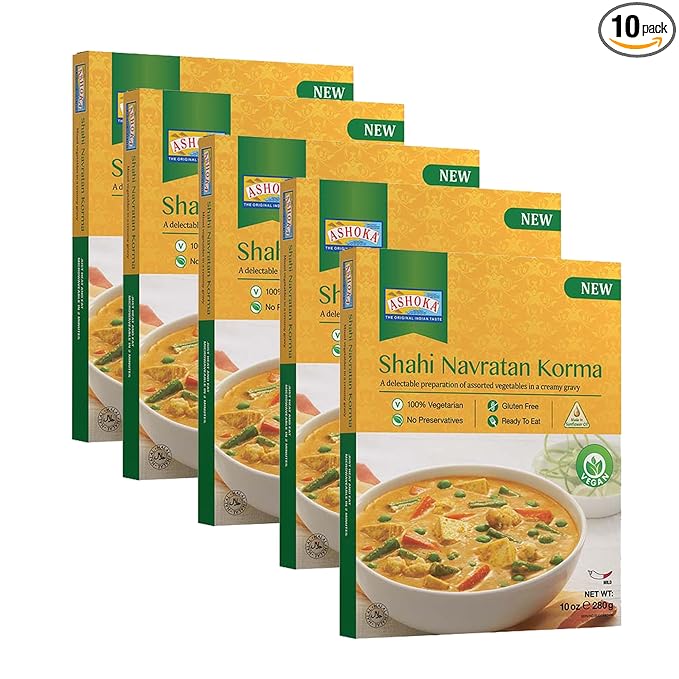 Ashoka Traditional Indian Meals 1932, Vegan Mixed Vegetable Curry, All-Natural Ready to Eat