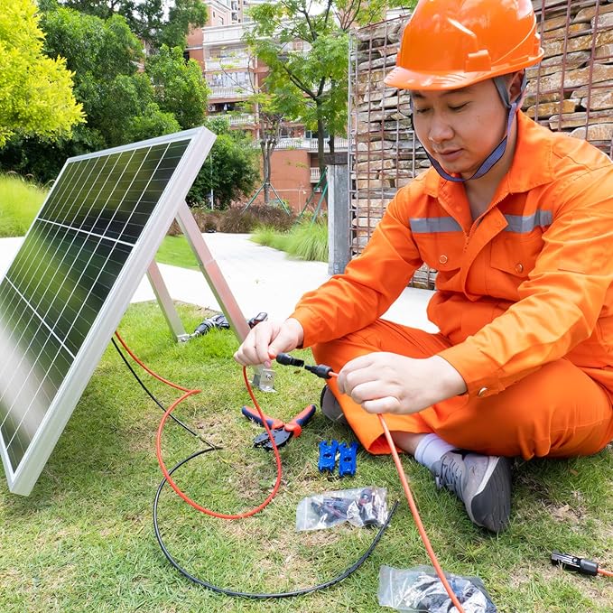 Solar Panel Connector, 60PCS Solar Crimper Tool Kit for Connecting Solar Panel Cable Wire, Solar
