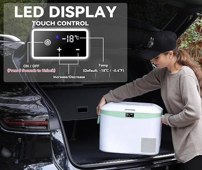 Car Fridge Portable 12V Refrigerator 19 Quart (18 Liter) 12 Volt Freezer Compressor Cooler 12V/24V