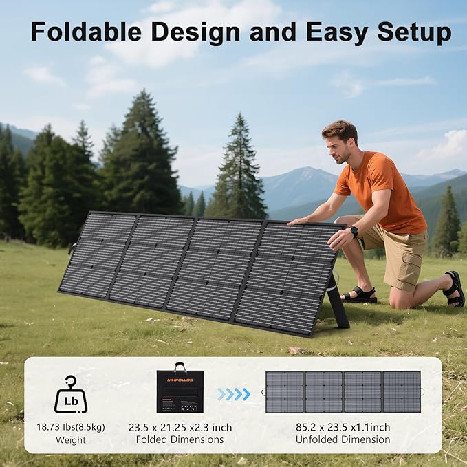220W Portable Solar Panel, Foldable 220 Watt 40V Solar Charger, IP67 Waterproof for Outdoor
