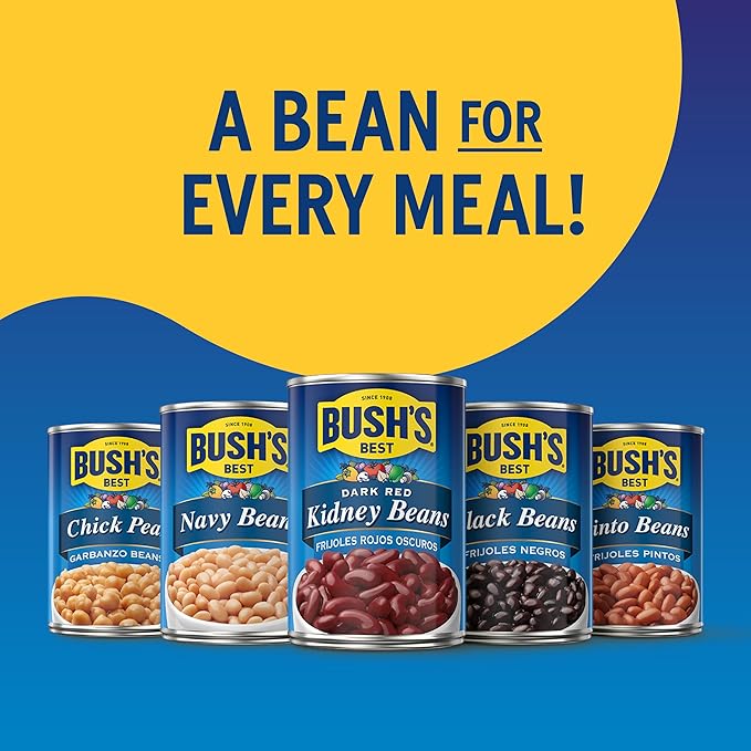 BUSH'S BEST 15 oz Canned Black Beans, Source of Plant Based Protein and Fiber, Low Fat, Gluten