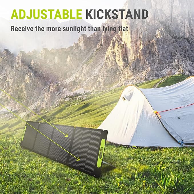 Newpowa 200W Portable Solar Panel Kit with Adjustable Kickstand Case,200Watt 12Volt Foldable