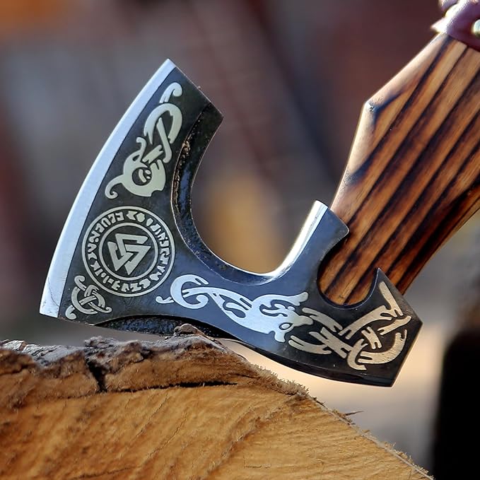 SHINY CRAFTS-Axes Handmade Viking Axe Hatchet Norse Axe-Custom Handmade Carbon Steel Axe Birthday